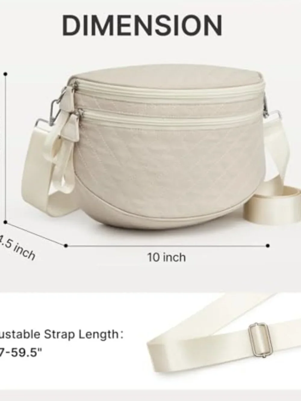 Large Quilted Crossbody Bum Bag with Removable Pouch Travel Nylon